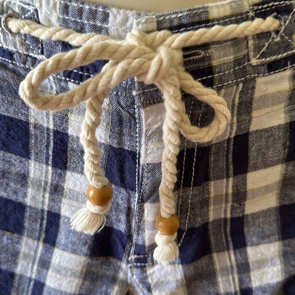 Penn State PSU Nittany Lion’s Plaid Linen/Cotton Blend Drawstring Shorts Size 11 - Picture 2 of 11